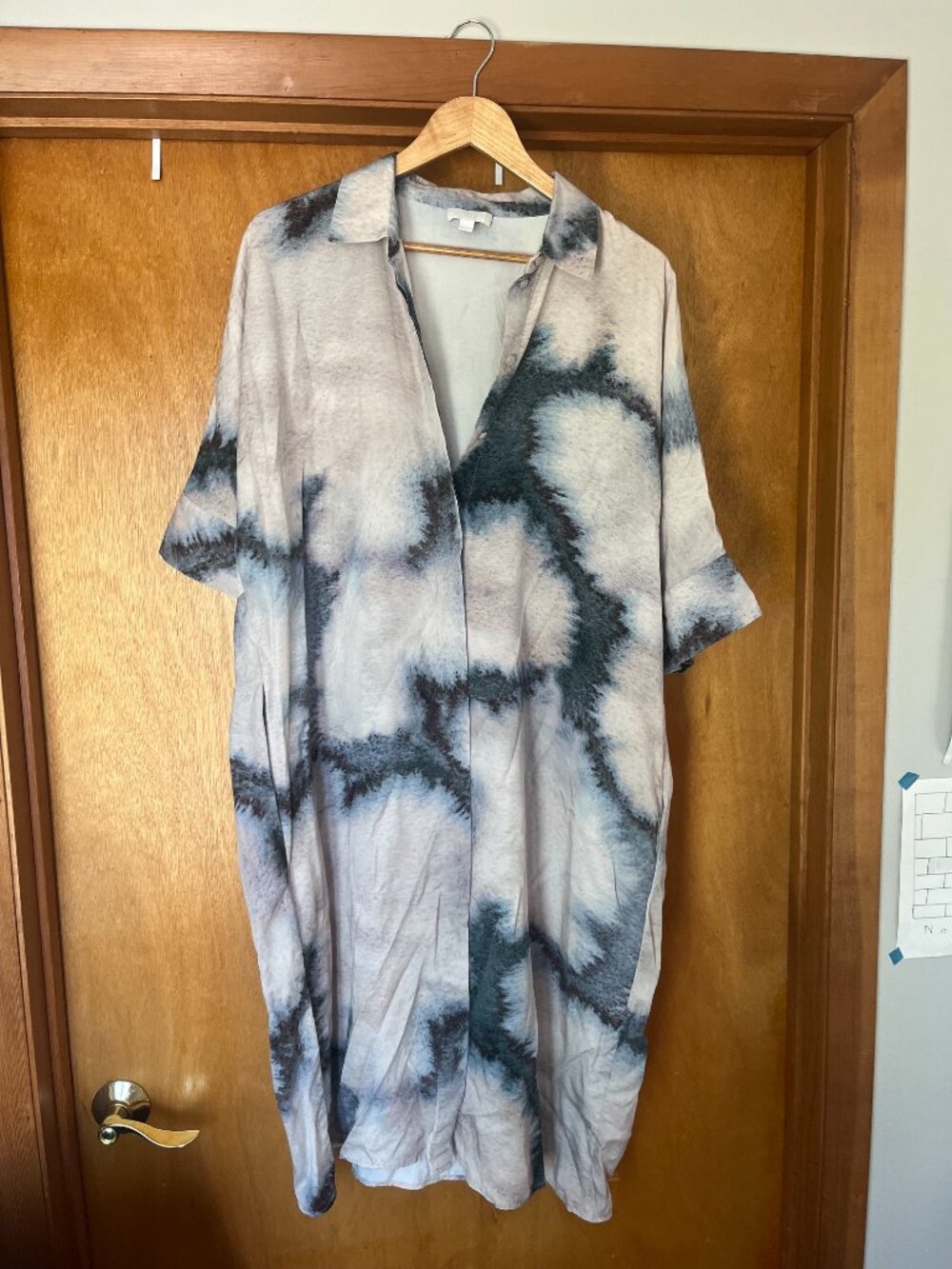 COS Oversized Tie Dye Button Up Midi Shirt Dress Womens Size Small - Picture 2 of 5